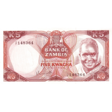 P21 Zambia - 5 Kwacha Year ND (1976)